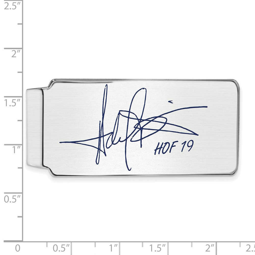 Alternate view of the Sterling Silver Harold Baines Hall of Fame Epoxy Signature Money Clip by The Black Bow Jewelry Co.