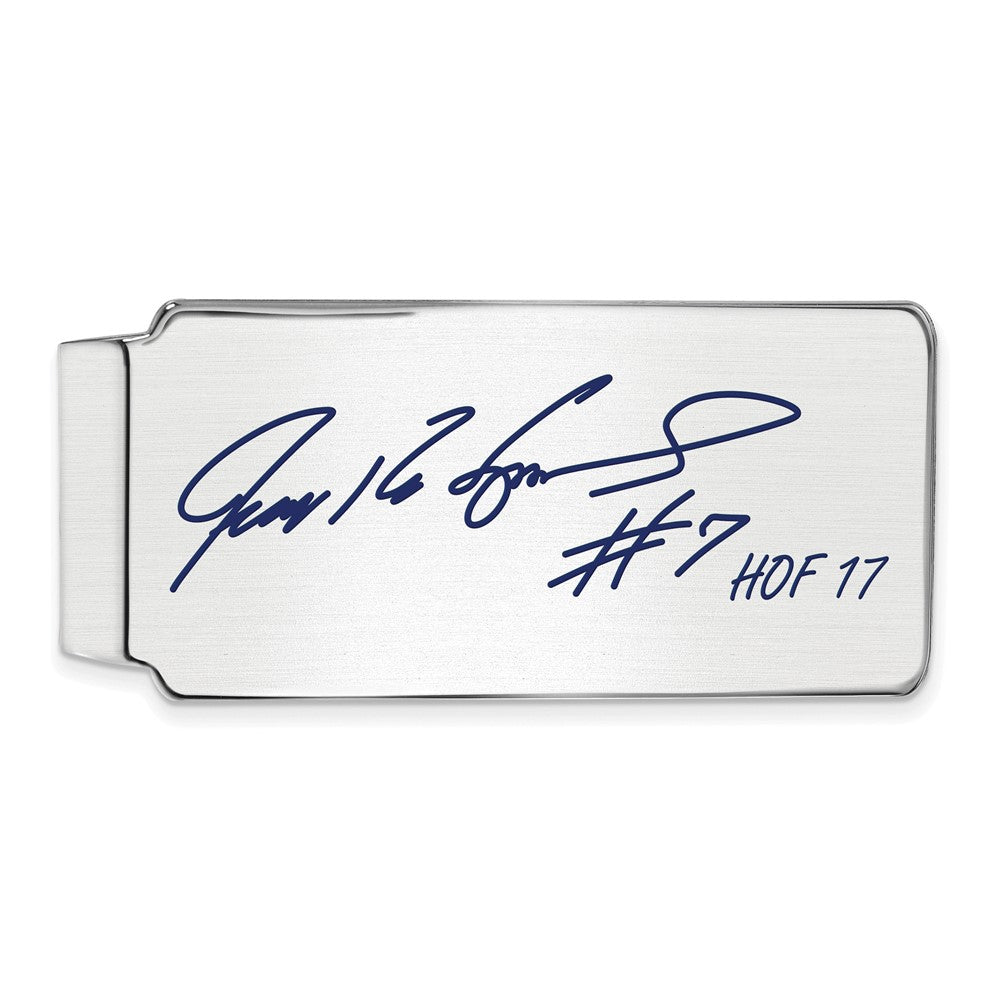 Sterling Silver Ivan 'Pudge' Rodriguez HOF Epoxy Signature Money Clip, Item M11733 by The Black Bow Jewelry Co.