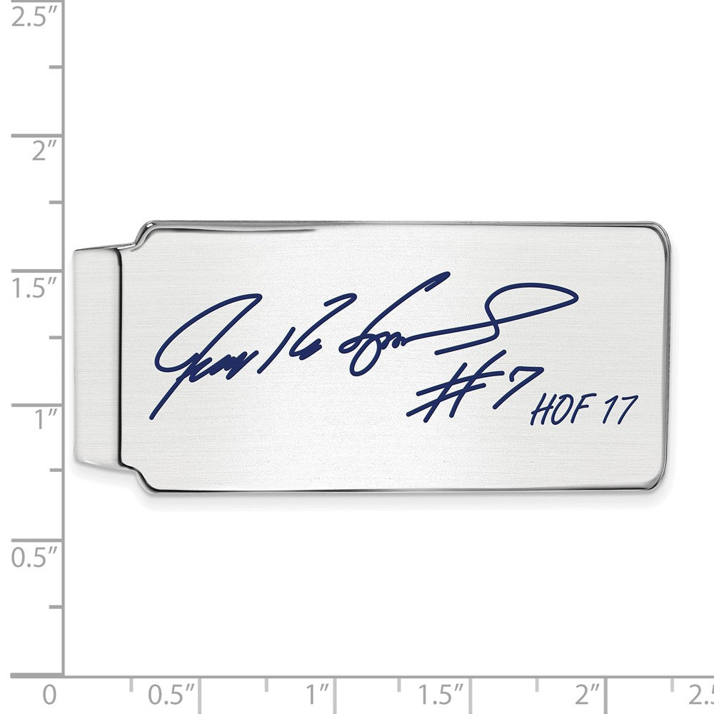 Alternate view of the Sterling Silver Ivan 'Pudge' Rodriguez HOF Epoxy Signature Money Clip by The Black Bow Jewelry Co.