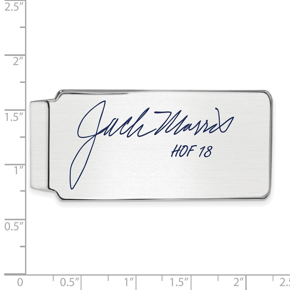 Alternate view of the Sterling Silver Jack Morris Hall of Fame Epoxy Signature Money Clip by The Black Bow Jewelry Co.