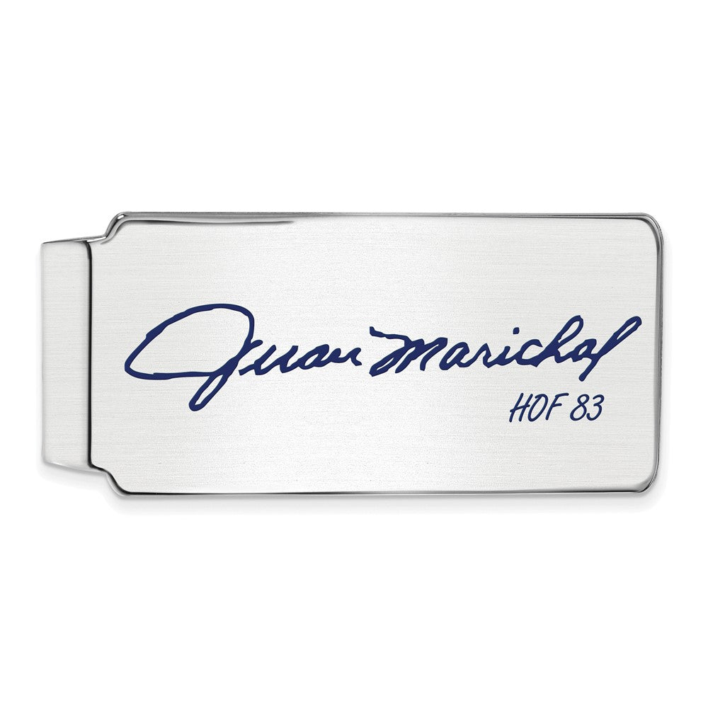 Sterling Silver Juan Marichal Hall of Fame Epoxy Signature Money Clip, Item M11737 by The Black Bow Jewelry Co.