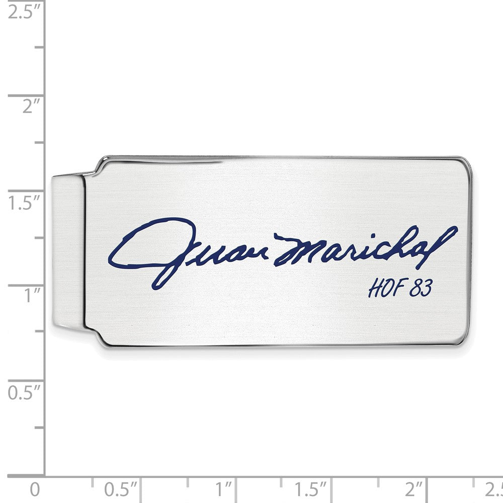 Alternate view of the Sterling Silver Juan Marichal Hall of Fame Epoxy Signature Money Clip by The Black Bow Jewelry Co.