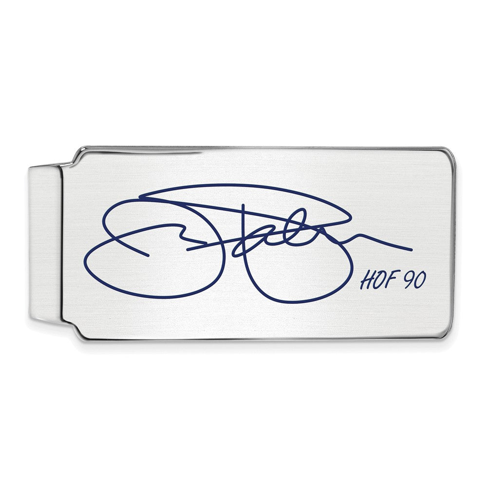 Sterling Silver Jim Palmer Hall of Fame Epoxy Signature Money Clip, Item M11739 by The Black Bow Jewelry Co.
