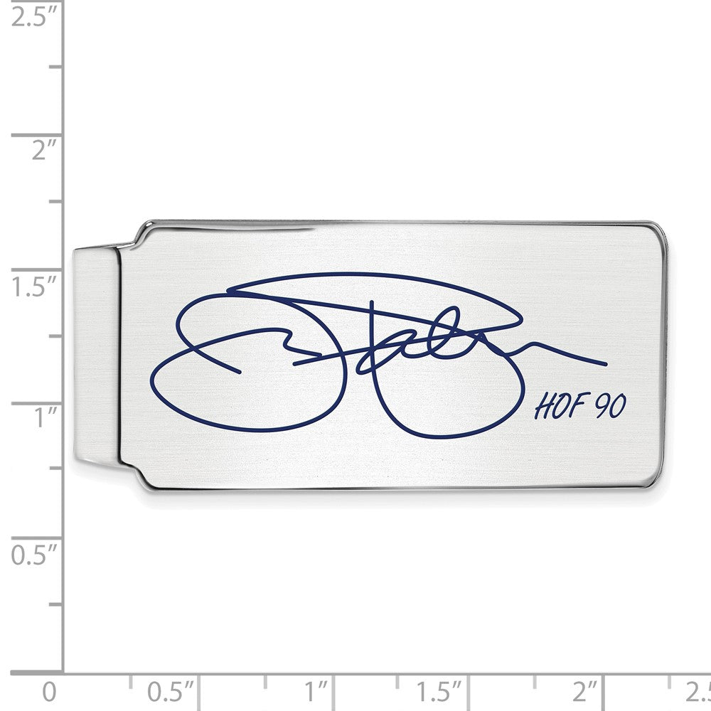 Alternate view of the Sterling Silver Jim Palmer Hall of Fame Epoxy Signature Money Clip by The Black Bow Jewelry Co.