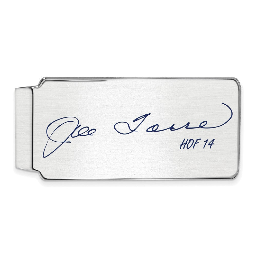 Sterling Silver Joe Torre Hall of Fame Epoxy Signature Money Clip, Item M11741 by The Black Bow Jewelry Co.