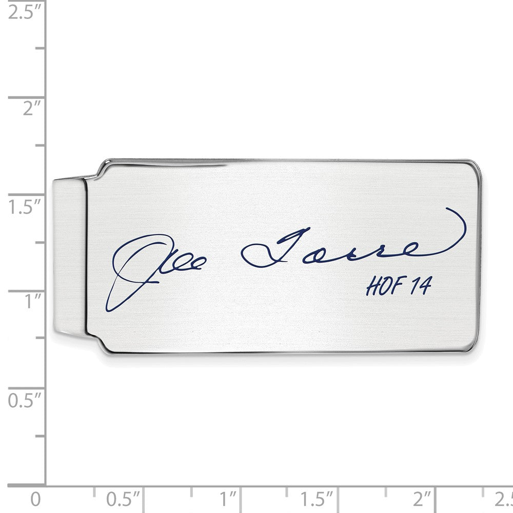 Alternate view of the Sterling Silver Joe Torre Hall of Fame Epoxy Signature Money Clip by The Black Bow Jewelry Co.