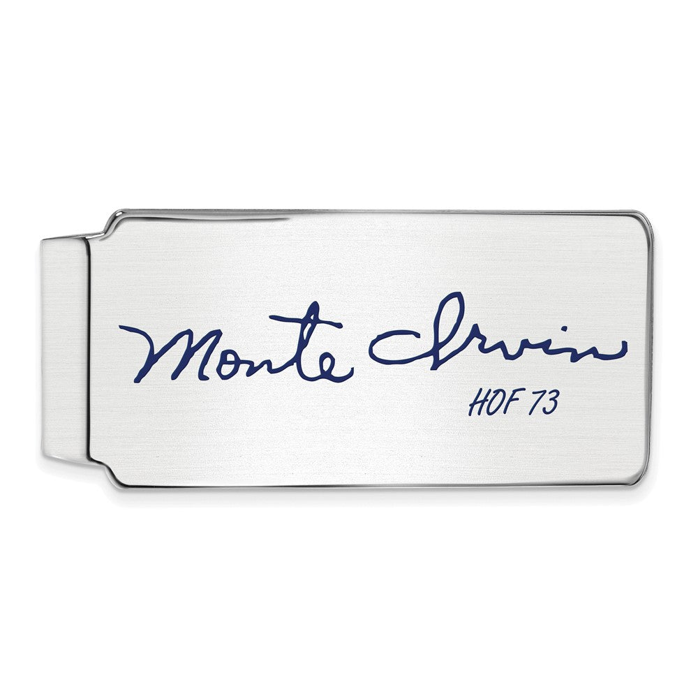 Sterling Silver Monte Irvin Hall of Fame Epoxy Signature Money Clip, Item M11747 by The Black Bow Jewelry Co.