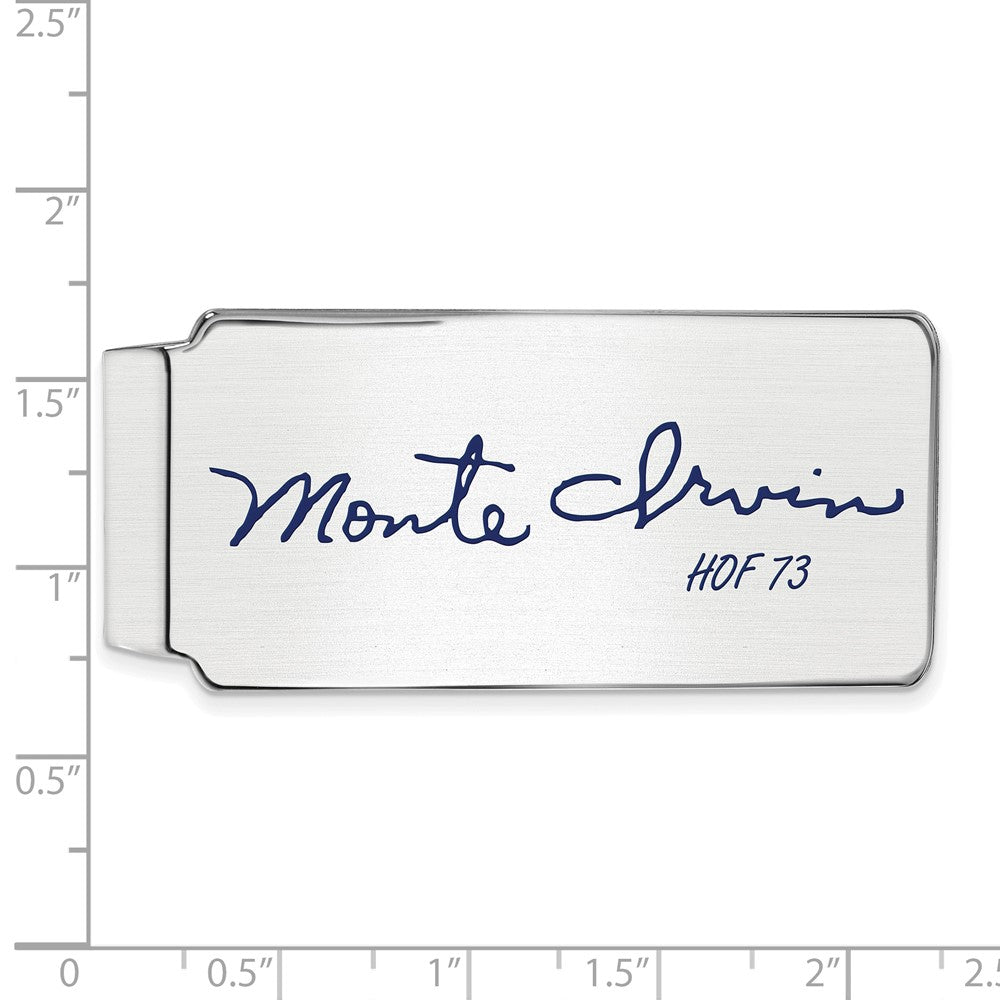 Alternate view of the Sterling Silver Monte Irvin Hall of Fame Epoxy Signature Money Clip by The Black Bow Jewelry Co.