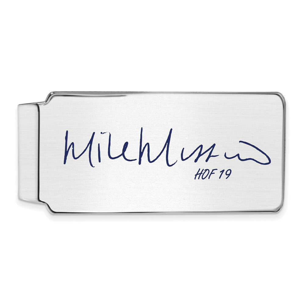 Sterling Silver Mike Mussina Hall of Fame Epoxy Signature Money Clip, Item M11748 by The Black Bow Jewelry Co.