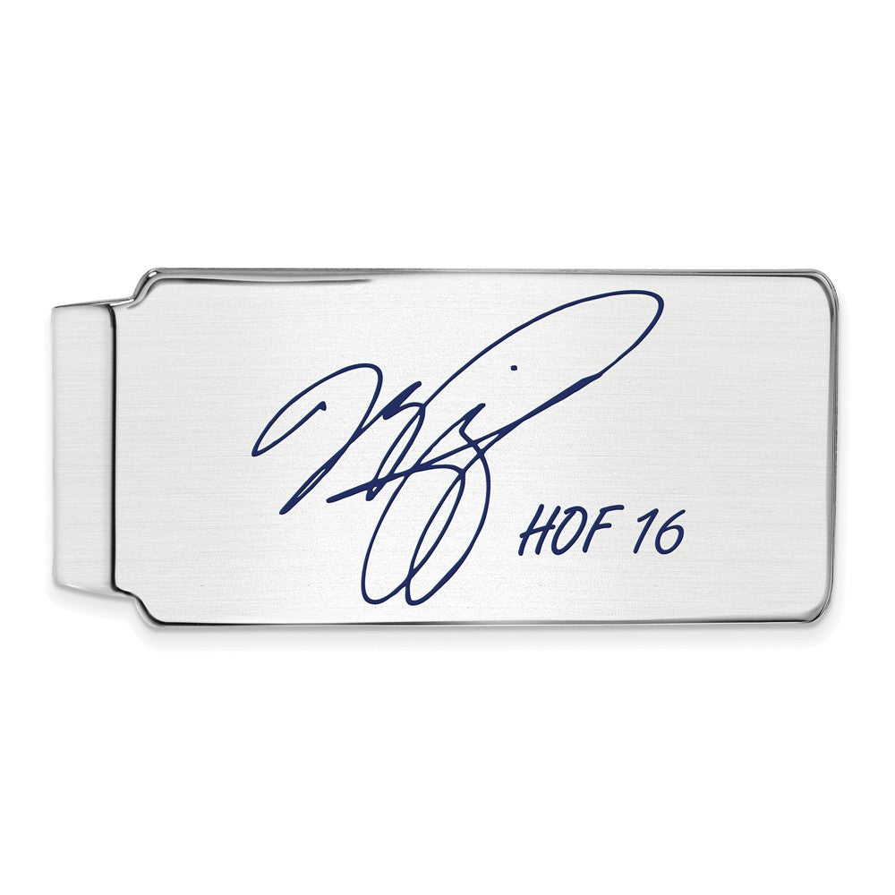 Sterling Silver Mike Piazza Hall of Fame Epoxy Signature Money Clip, Item M11749 by The Black Bow Jewelry Co.