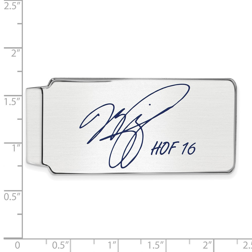 Alternate view of the Sterling Silver Mike Piazza Hall of Fame Epoxy Signature Money Clip by The Black Bow Jewelry Co.