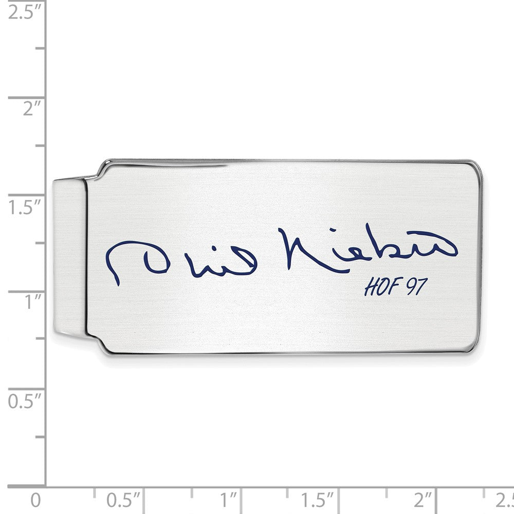 Alternate view of the Sterling Silver Phil Niekro Hall of Fame Epoxy Signature Money Clip by The Black Bow Jewelry Co.