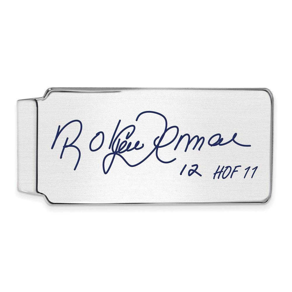 Sterling Silver Roberto Alomar Hall of Fame Epoxy Signature Money Clip, Item M11754 by The Black Bow Jewelry Co.