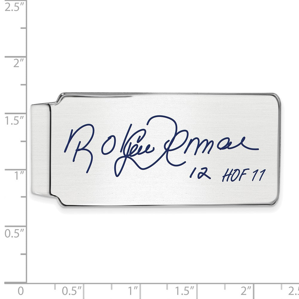 Alternate view of the Sterling Silver Roberto Alomar Hall of Fame Epoxy Signature Money Clip by The Black Bow Jewelry Co.