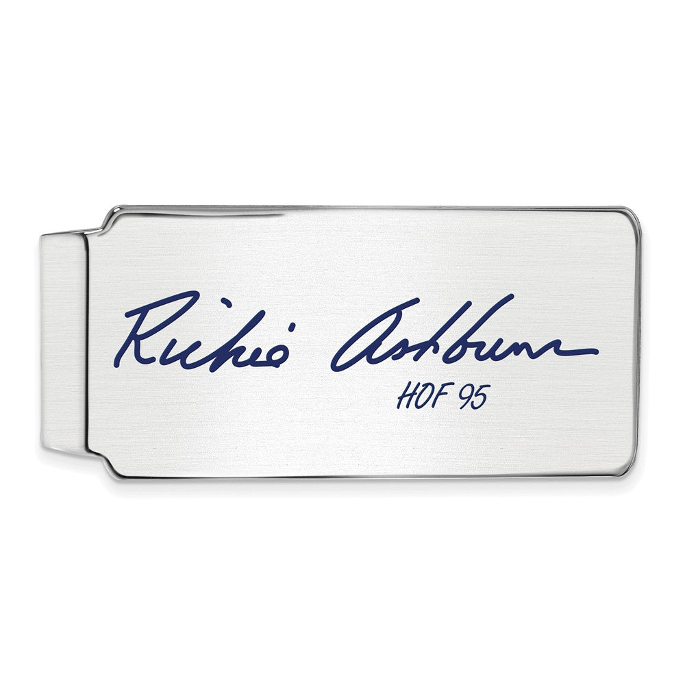 Sterling Silver Richie Ashburn Hall of Fame Epoxy Signature Money Clip, Item M11755 by The Black Bow Jewelry Co.
