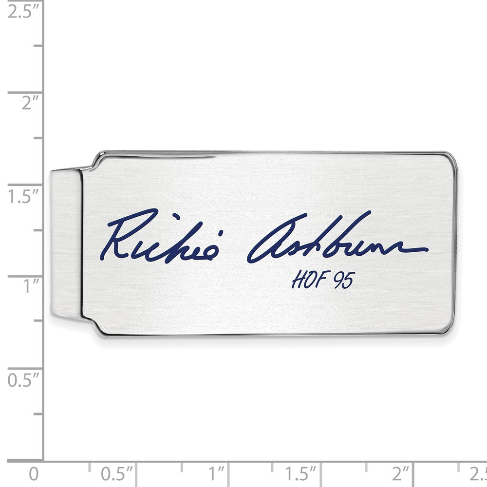 Alternate view of the Sterling Silver Richie Ashburn Hall of Fame Epoxy Signature Money Clip by The Black Bow Jewelry Co.