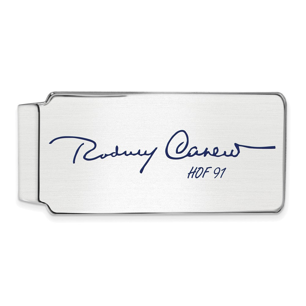 Sterling Silver Rod Carew Hall of Fame Epoxy Signature Money Clip, Item M11756 by The Black Bow Jewelry Co.