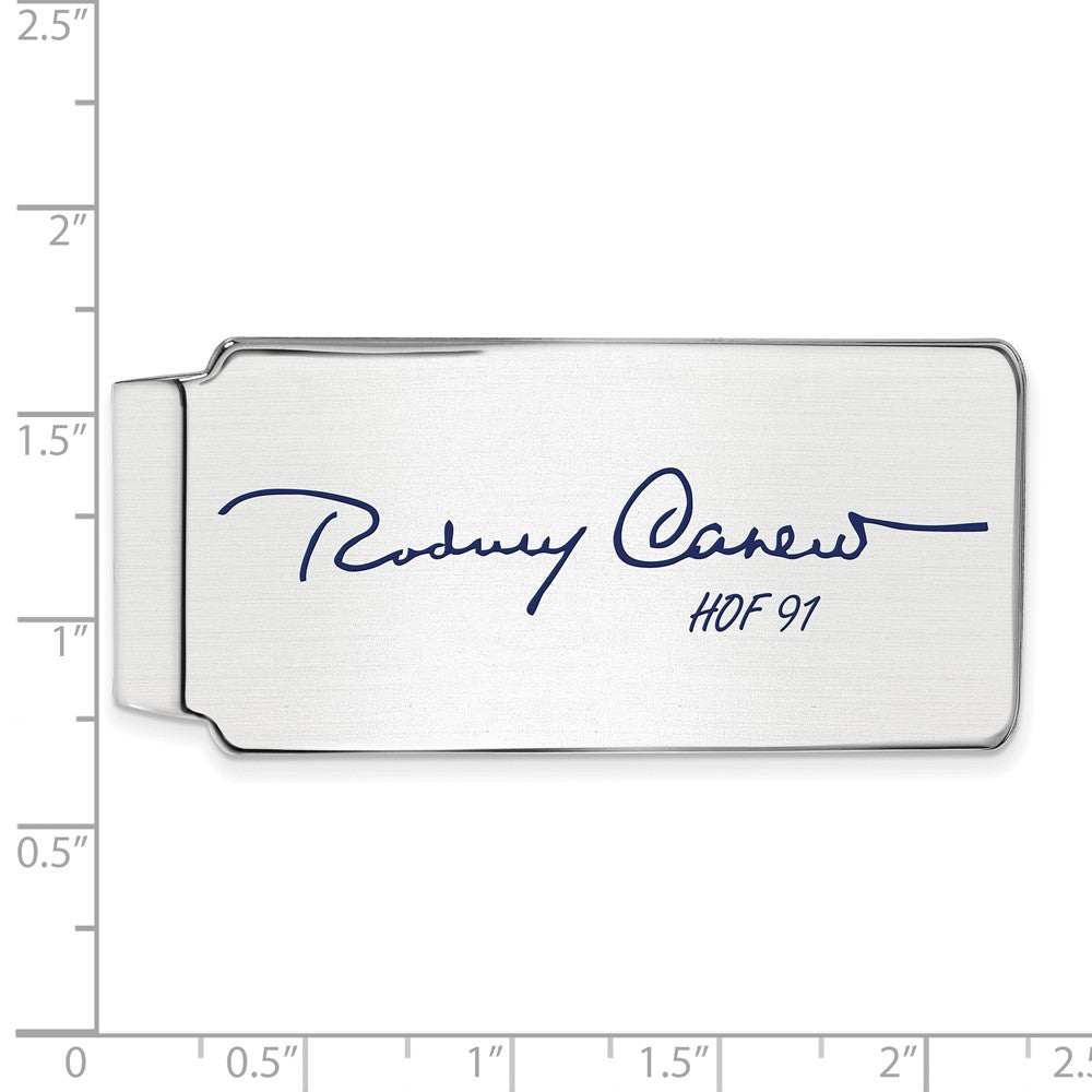 Alternate view of the Sterling Silver Rod Carew Hall of Fame Epoxy Signature Money Clip by The Black Bow Jewelry Co.