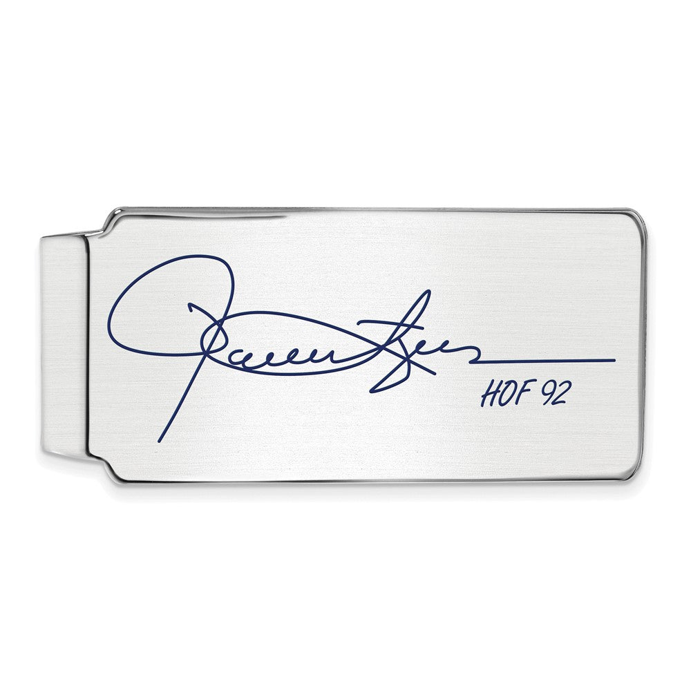 Sterling Silver Rollie Fingers Hall of Fame Epoxy Signature Money Clip, Item M11758 by The Black Bow Jewelry Co.