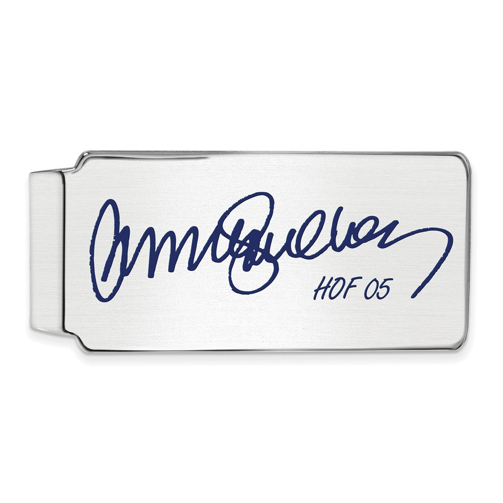 Sterling Silver Ryne Sandberg Hall of Fame Epoxy Signature Money Clip, Item M11762 by The Black Bow Jewelry Co.
