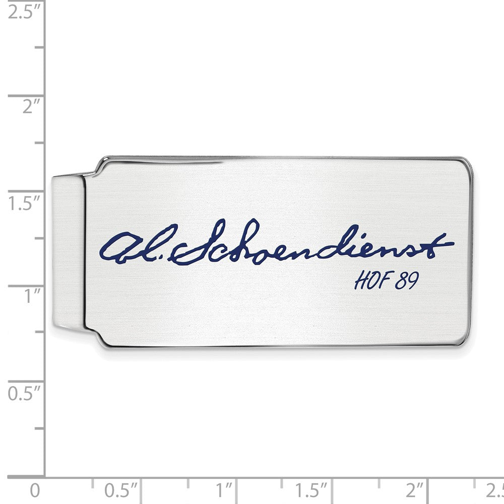 Alternate view of the Sterling Silver Red Schoendienst HOF Epoxy Signature Money Clip by The Black Bow Jewelry Co.