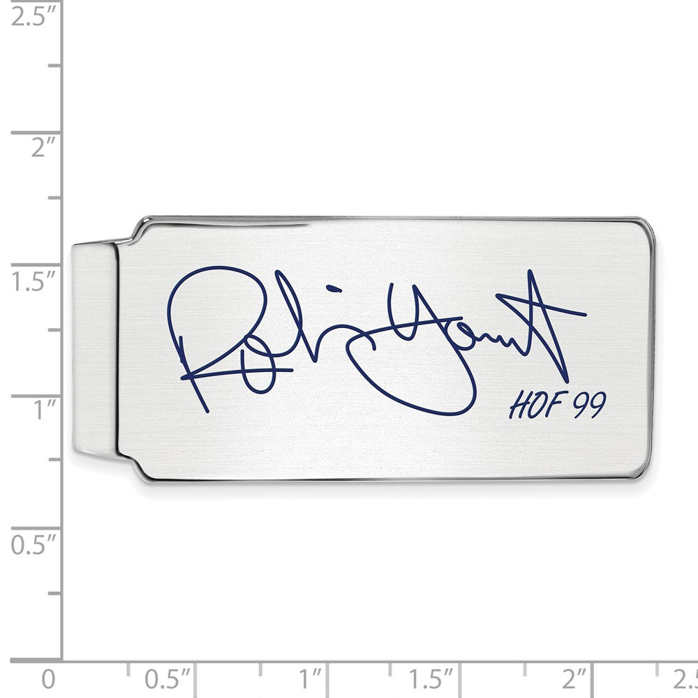 Alternate view of the Sterling Silver Robin Yount Hall of Fame Epoxy Signature Money Clip by The Black Bow Jewelry Co.