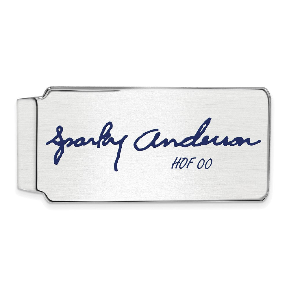 Sterling Silver Sparky Anderson HOF Epoxy Signature Money Clip, Item M11765 by The Black Bow Jewelry Co.