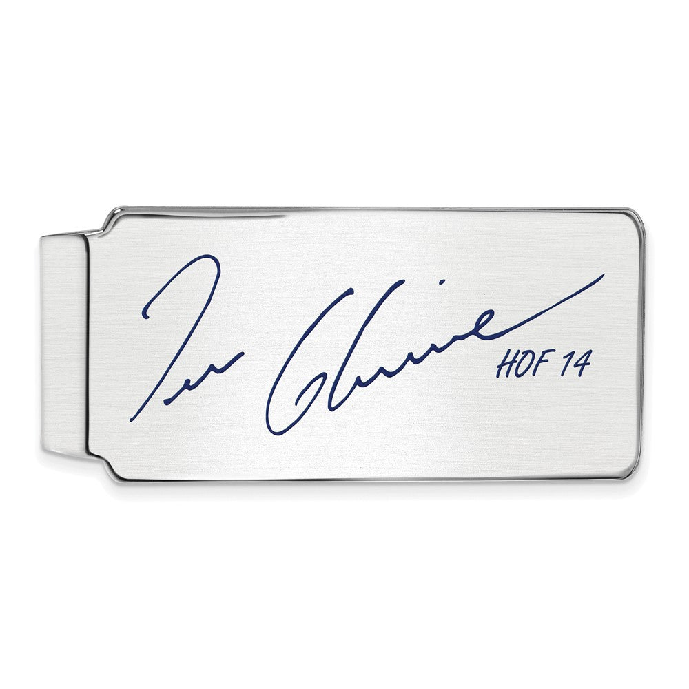 Sterling Silver Tom Glavine Hall of Fame Epoxy Signature Money Clip, Item M11766 by The Black Bow Jewelry Co.