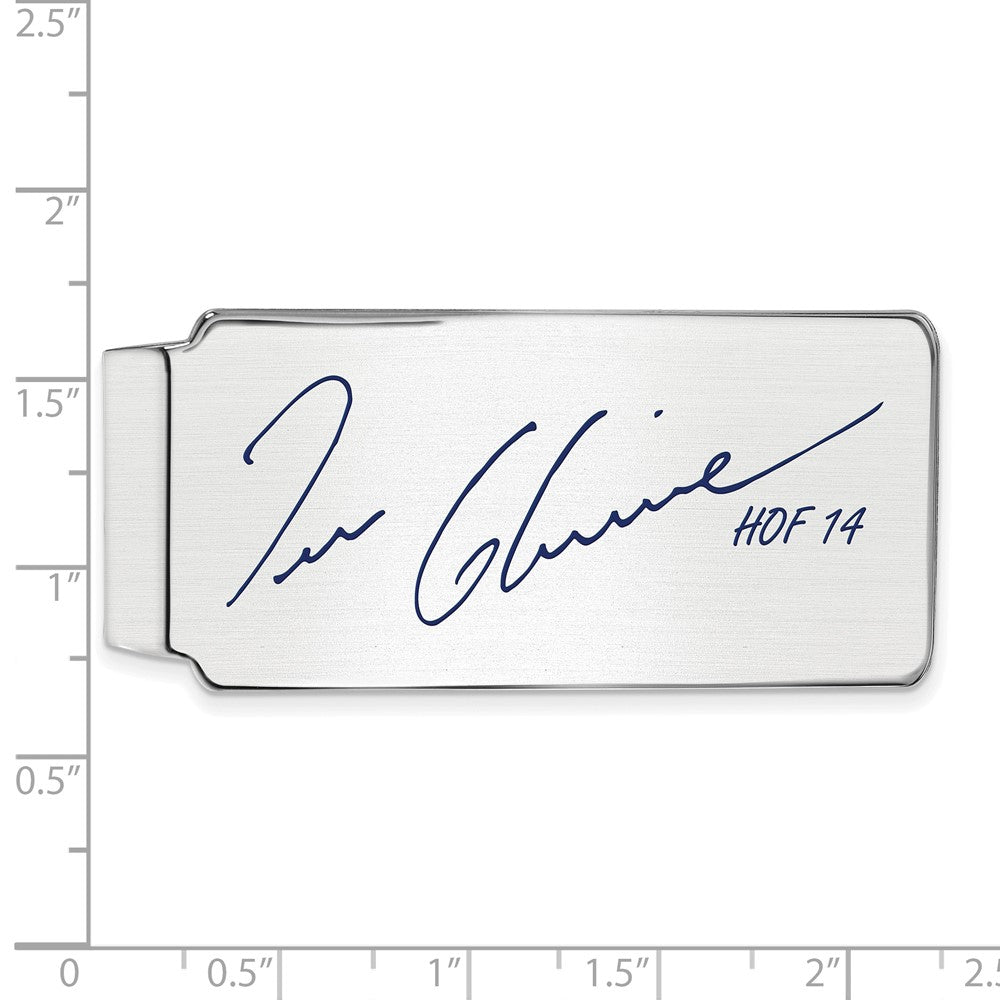 Alternate view of the Sterling Silver Tom Glavine Hall of Fame Epoxy Signature Money Clip by The Black Bow Jewelry Co.