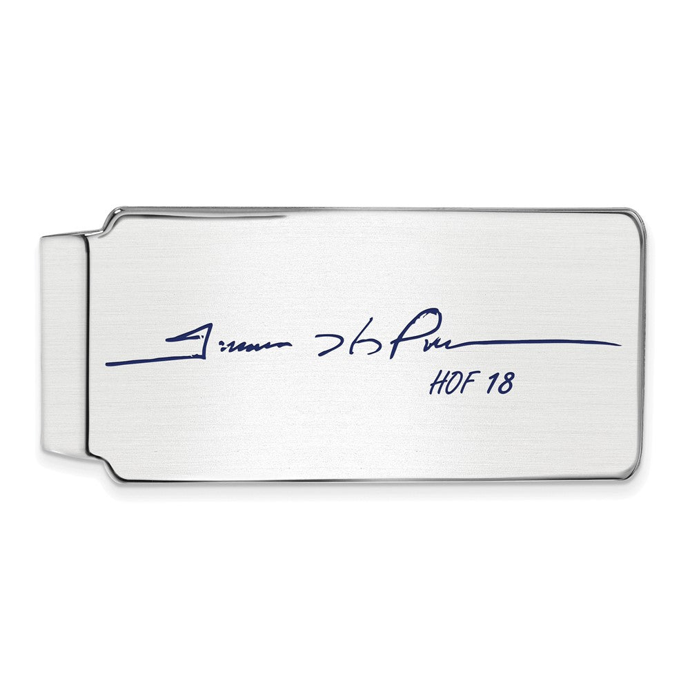 Sterling Silver Trevor Hoffman Hall of Fame Epoxy Signature Money Clip, Item M11767 by The Black Bow Jewelry Co.
