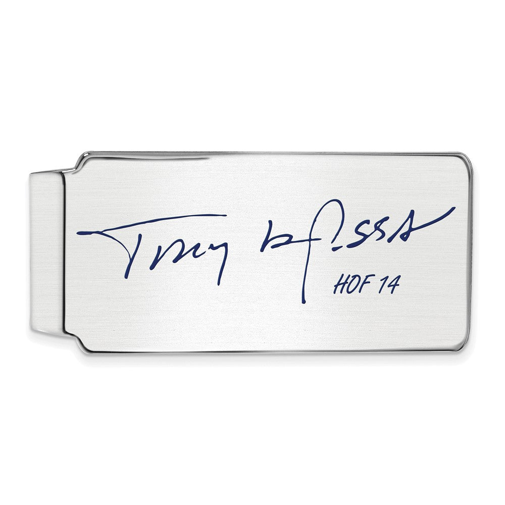 Sterling Silver Tony La Russa Hall of Fame Epoxy Signature Money Clip, Item M11768 by The Black Bow Jewelry Co.