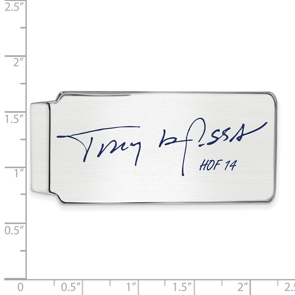 Alternate view of the Sterling Silver Tony La Russa Hall of Fame Epoxy Signature Money Clip by The Black Bow Jewelry Co.