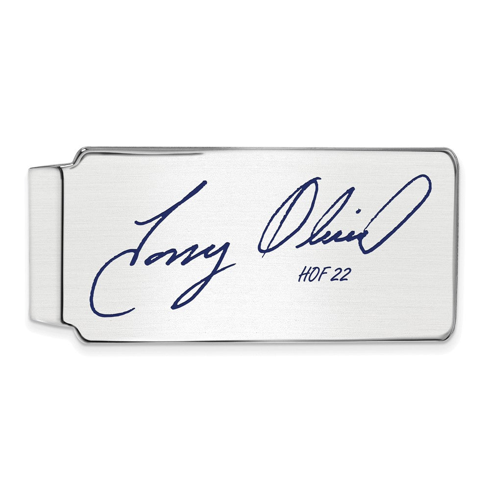 Sterling Silver Tony Oliva Hall of Fame Epoxy Signature Money Clip, Item M11770 by The Black Bow Jewelry Co.