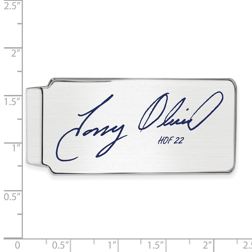 Alternate view of the Sterling Silver Tony Oliva Hall of Fame Epoxy Signature Money Clip by The Black Bow Jewelry Co.