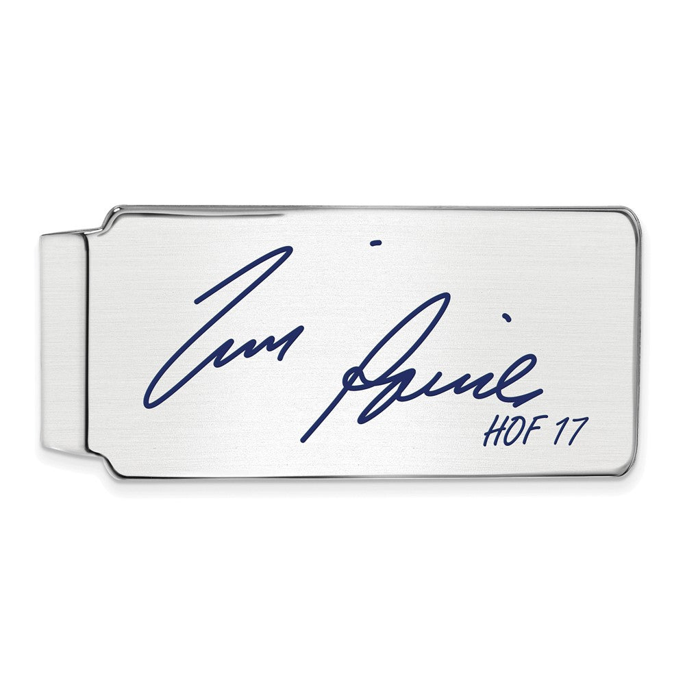 Sterling Silver Tim Raines Hall of Fame Epoxy Signature Money Clip, Item M11772 by The Black Bow Jewelry Co.