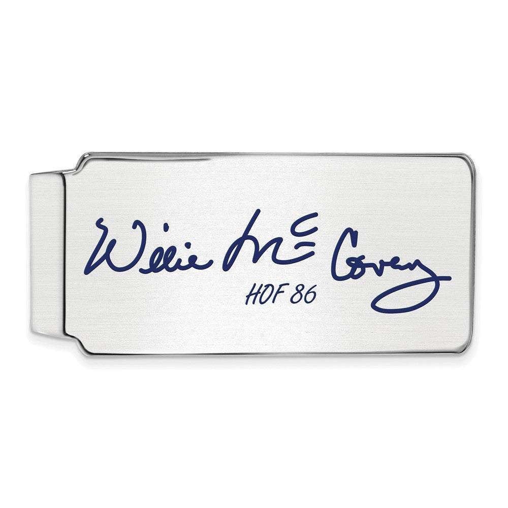 Sterling Silver Willie McCovey Hall of Fame Epoxy Signature Money Clip, Item M11776 by The Black Bow Jewelry Co.