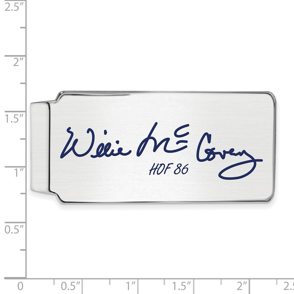 Alternate view of the Sterling Silver Willie McCovey Hall of Fame Epoxy Signature Money Clip by The Black Bow Jewelry Co.