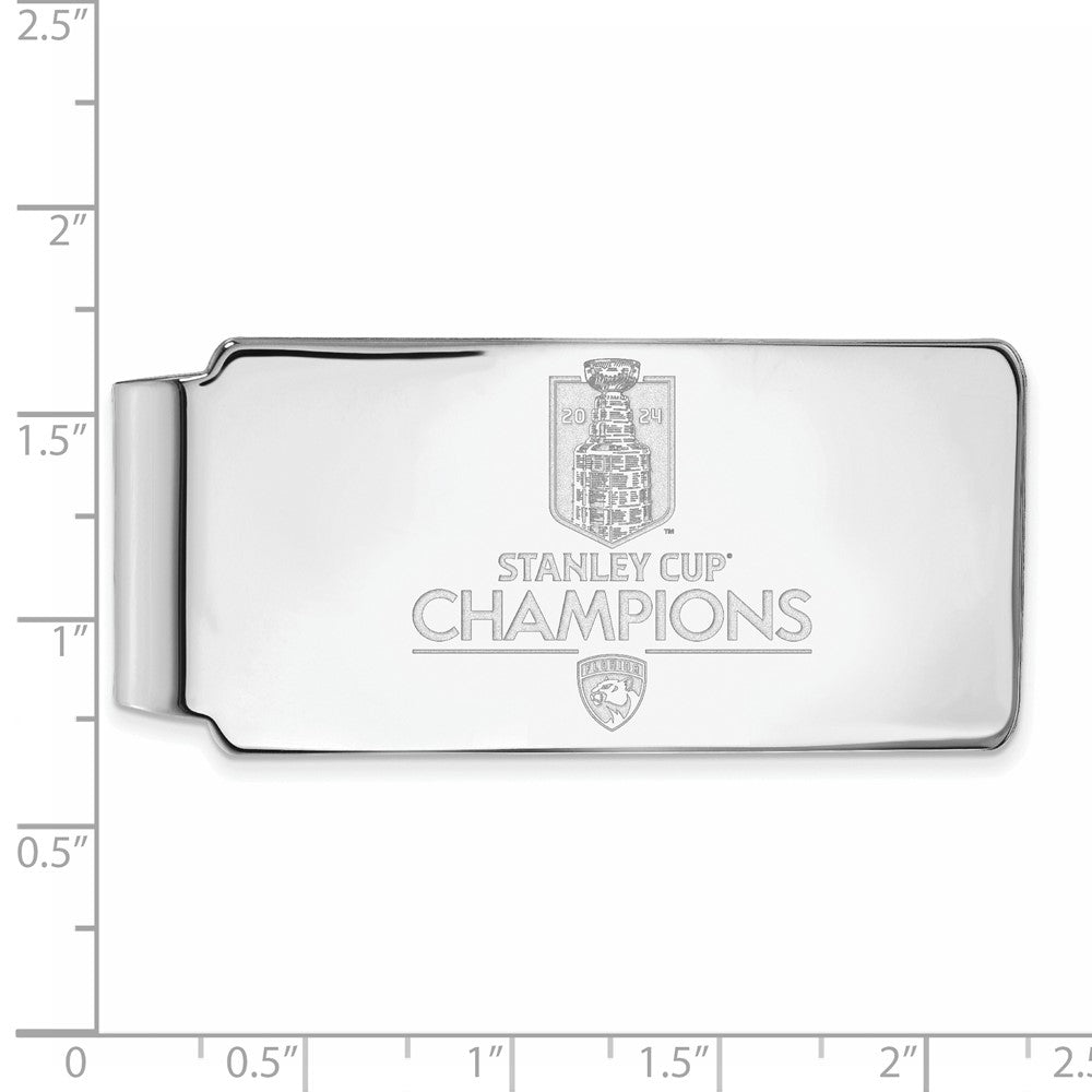 Alternate view of the Sterling Silver 2024 Stanley Cup Champions Florida Panthers Money Clip by The Black Bow Jewelry Co.