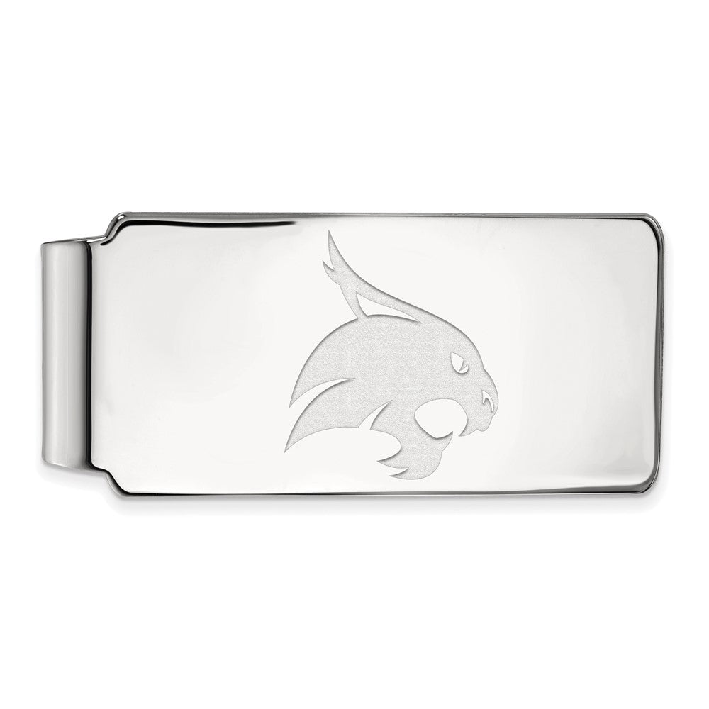 Sterling Silver Texas State University Fold Over Money Clip, Item M11792 by The Black Bow Jewelry Co.