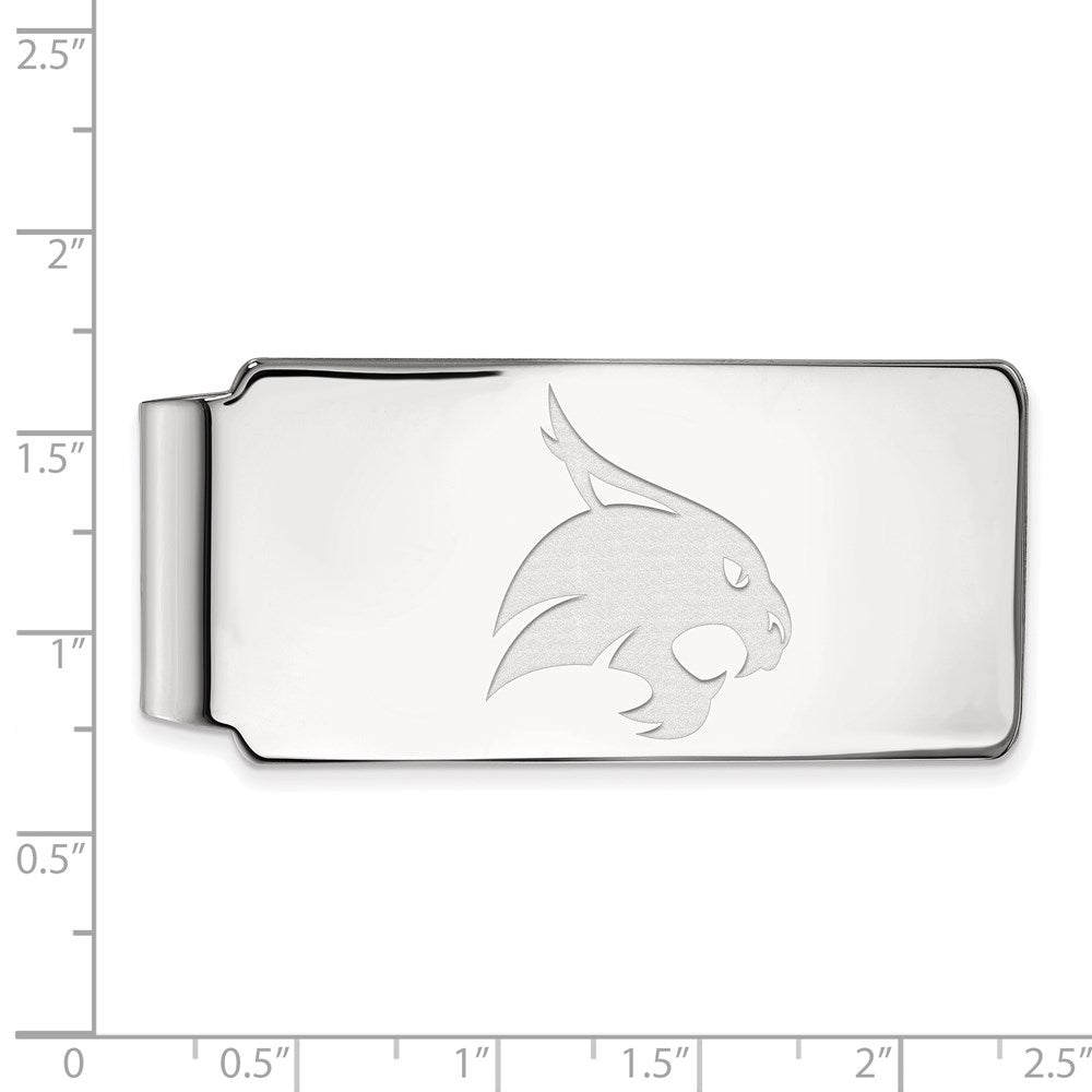 Alternate view of the Sterling Silver Texas State University Fold Over Money Clip by The Black Bow Jewelry Co.