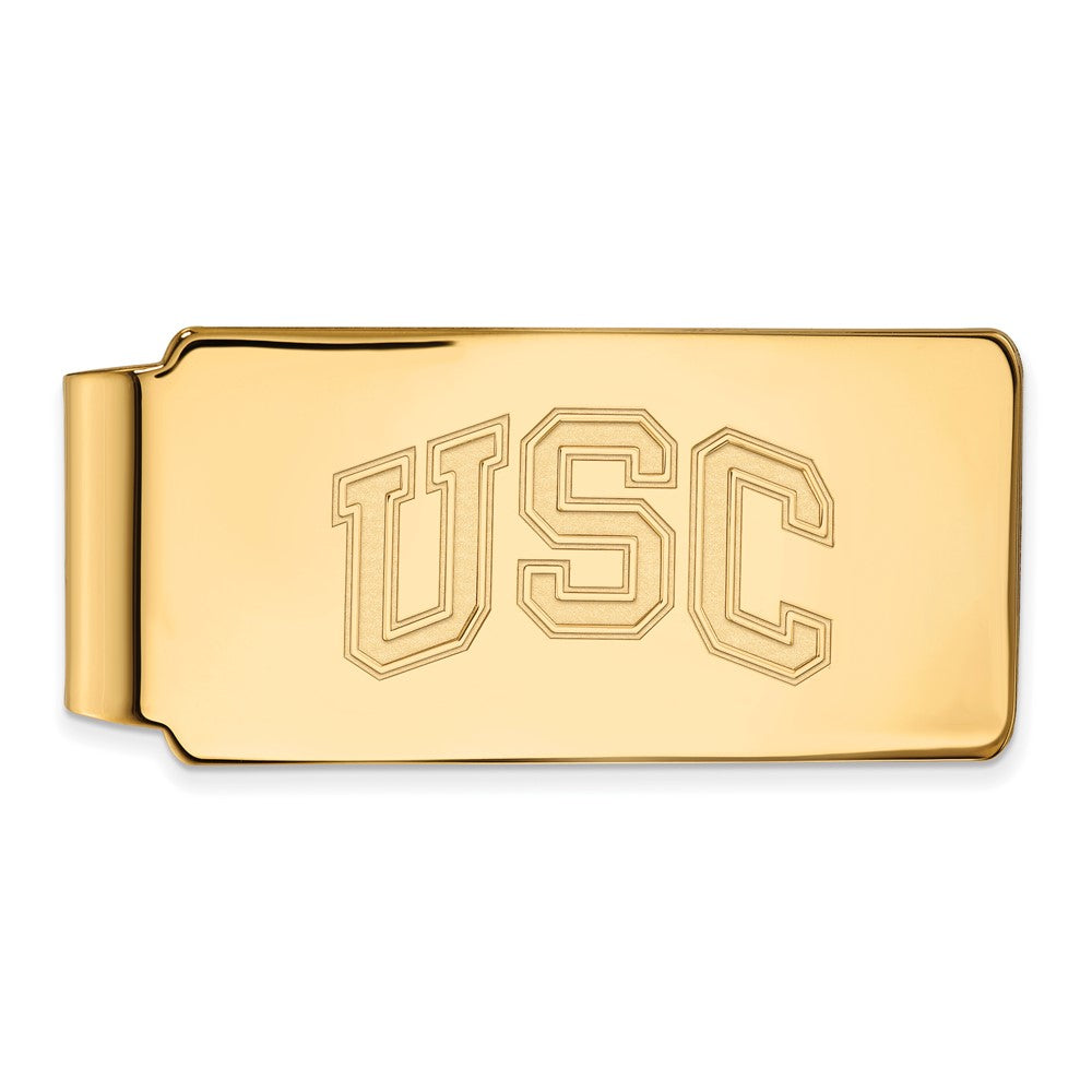 10K Yellow Gold University of Southern California Fold Over Money Clip, Item M11794 by The Black Bow Jewelry Co.