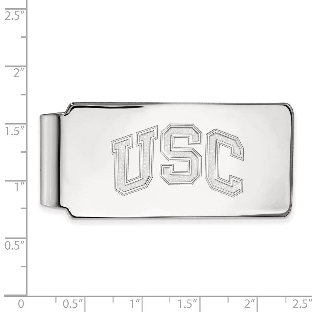 Alternate view of the 14K White Gold University of Southern California Fold Over Money Clip by The Black Bow Jewelry Co.