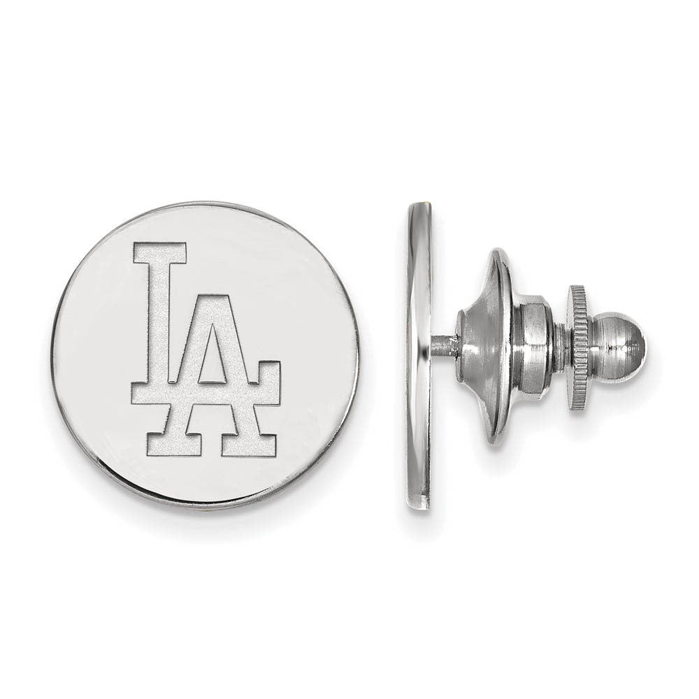 Sterling Silver MLB Los Angeles Dodgers 15mm Lapel or Tie Pin, Item M11799 by The Black Bow Jewelry Co.