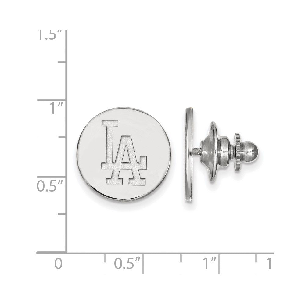 Alternate view of the Sterling Silver MLB Los Angeles Dodgers 15mm Lapel or Tie Pin by The Black Bow Jewelry Co.