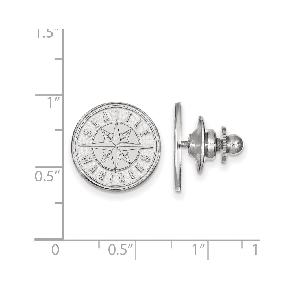 Alternate view of the Sterling Silver MLB Seattle Mariners 15mm Lapel or Tie Pin by The Black Bow Jewelry Co.
