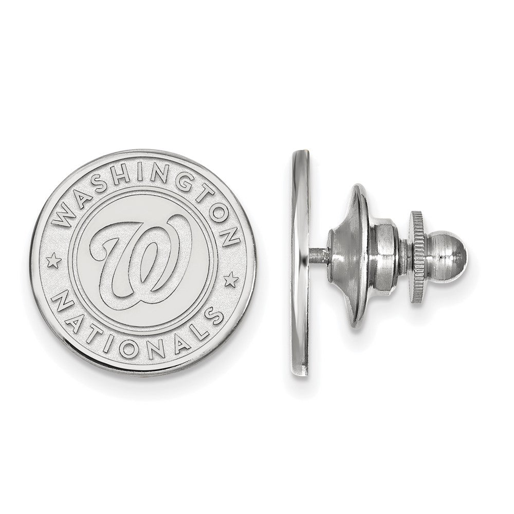 Sterling Silver MLB Washington Nationals 15mm Lapel or Tie Pin, Item M11807 by The Black Bow Jewelry Co.
