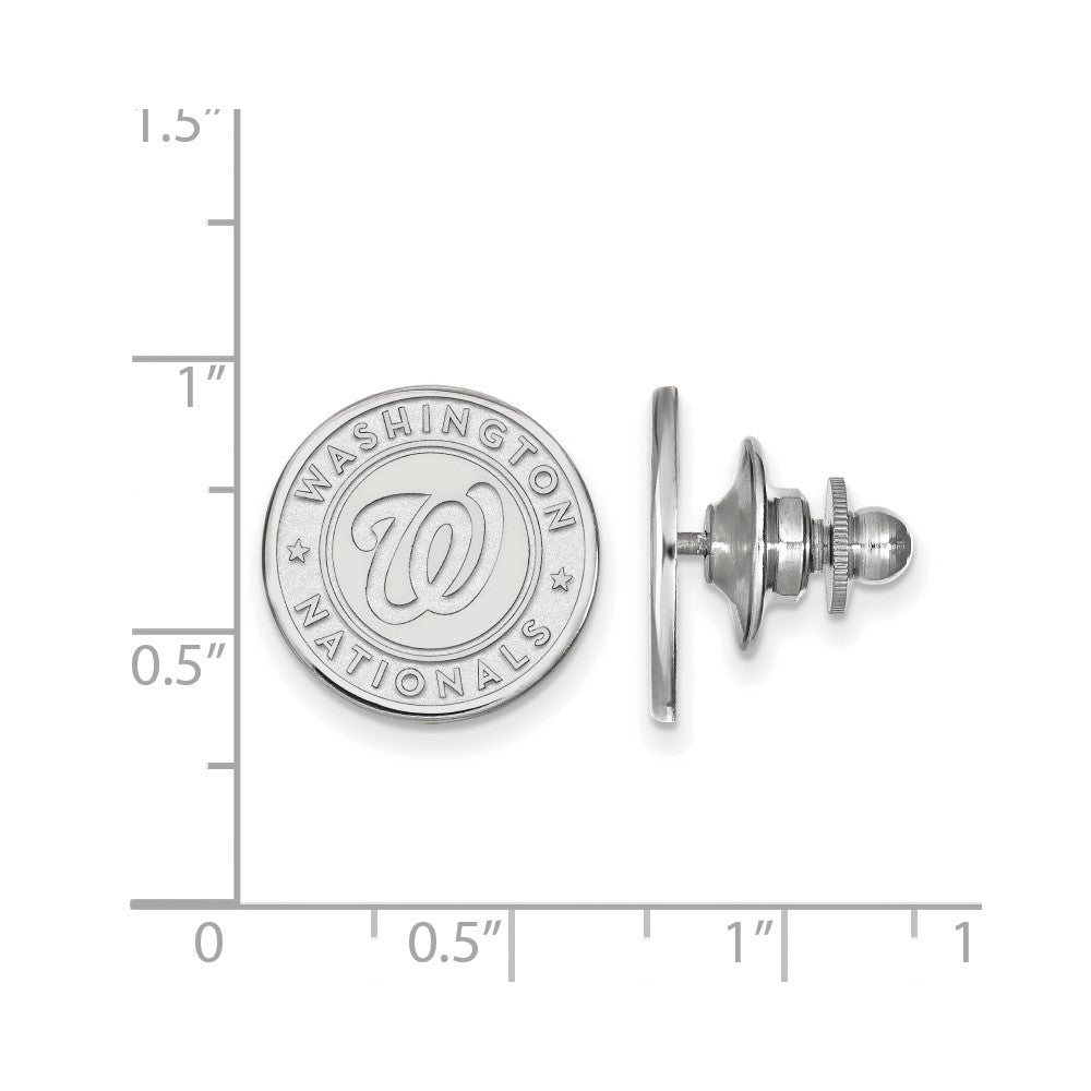 Alternate view of the Sterling Silver MLB Washington Nationals 15mm Lapel or Tie Pin by The Black Bow Jewelry Co.