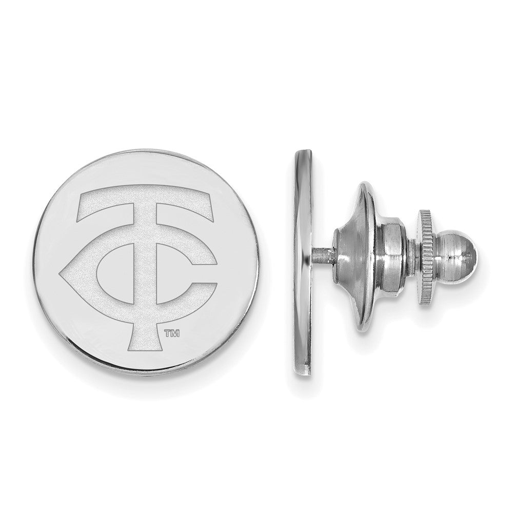 14K White Gold MLB Minnesota Twins 15mm Lapel or Tie Pin, Item M11816 by The Black Bow Jewelry Co.