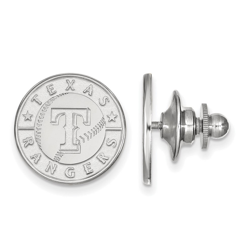 Sterling Silver MLB Texas Rangers 15mm Lapel or Tie Pin, Item M11827 by The Black Bow Jewelry Co.