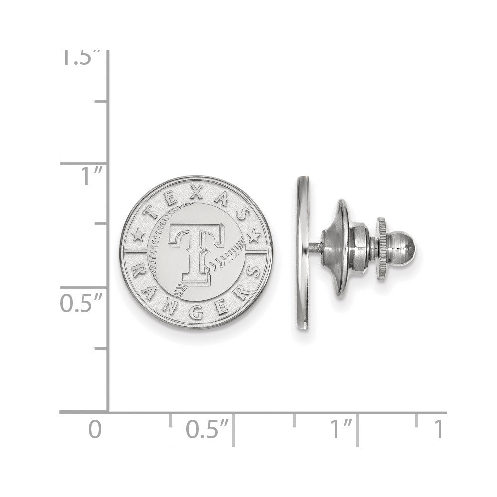 Alternate view of the Sterling Silver MLB Texas Rangers 15mm Lapel or Tie Pin by The Black Bow Jewelry Co.